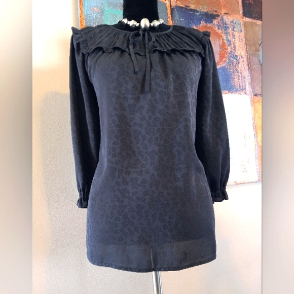 Current Air Black & Charcoal Grey Print Top Size L NWOT - Picture 6 of 9